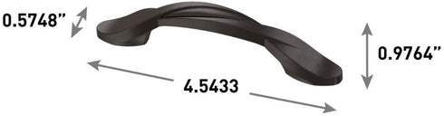 Franklin Brass P35518K-OB3-B Curved Kitchen Cabinet Drawer Handle Pull, 3 inch, Dark Bronze, 10 Count