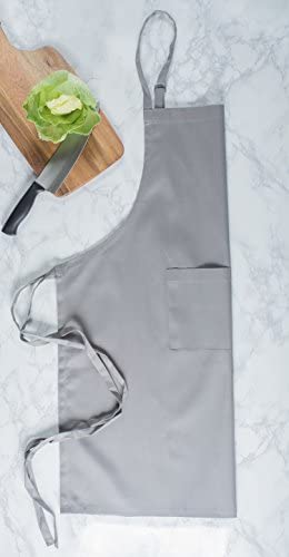 DII Everyday Basic Kitchen Collection, Plus Size Apron, Gray