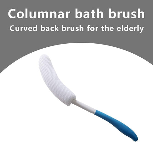 Vansun Long Handle Bath Brush?Back Scrubber for Shower,Soft Nylon Mesh Sponge for Shower,Easy Reach Anti-Slip Curve Handle Body Brush for Seniors/Pregnant Aid (0586UP)
