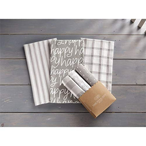 Happy White Dish Towel Set