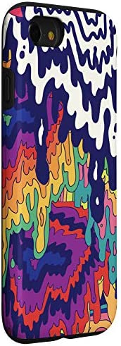 iPhone SE (2020) / 7 / 8 Trippy Paint Drip Doodle Blue Red Purple Rainbow AEQ068 Case