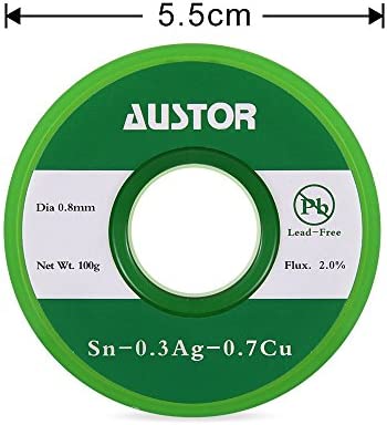 AUSTOR 0.8mm Lead Free Solder Wire with Rosin Core