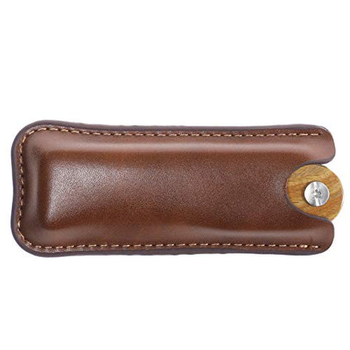Onedor Handmade 100% Natural Green Sandalwood Fine Tooth Wooden Comb for Men Hair, Beard, and Mustache Styling Pocket Comb With Leather Case (Folding)