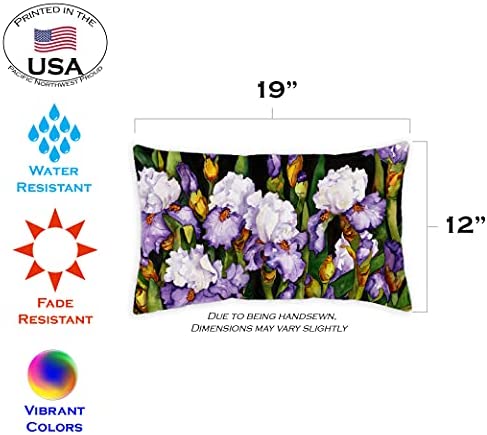 Toland Home Garden 771236 Set of 2 Blooming Irises Spring Pillow Covers 12x18 Inch Flower Outdoor Lumbar Indoor Decorative Throw Pillows