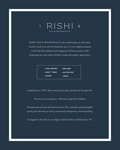 Rishi Tea Jasmine Green Herbal Tea | Organic, Caffeinated, Green Tea Scented, Floral Aroma & Taste | 15 Sachet Bags, 1.48 oz (Pack of 1)