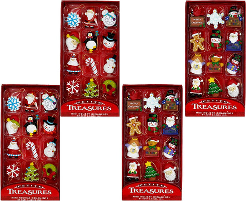 Kurt Adler Petite Treasures 12-Piece Miniature Ornaments Set, (4 Pack)