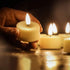 Eywamage Batteries Included Flameless Tealight Candles Set of 10, Flickering Timer Led Tea Votive Candle, Real Wax Ivory D 1.6"