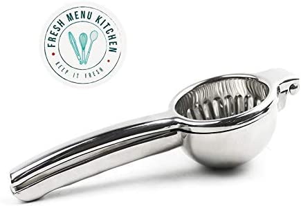 Fresh Menu Kitchen Premium Quality Citrus Squeezer - Heavy Duty Lime and Lemon Squeezer That's Great for Juicing Oranges - Includes 10 Free Recipes