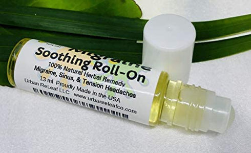 Urban ReLeaf MIGRAINE Soothing Roll-On ! 100% Natural Herbal Remedy for Migraines, Sinus, Tension Headaches. Roller Ball/Handy Pocket Stick. Made in USA! It Works Fast! Take The Edge Off Pain.