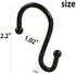 Metal Shower Curtain Hooks,Rust Resistant S Shaped Shower Curtain Rings,Shower Hooks for Bathroom,Decorative Shower Hooks for Curtain Rod,Set of 12 (Black)