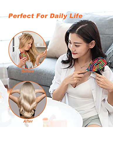 MIUSKATL Detangling Brush Set - Detangler Brush for Curly Thick Natural Straight Fine Wet or Dry Hair Wet Brush Detangling Brush with 3 Alligator Styling Sectioning Clips Hair Brushes for Women and Kids