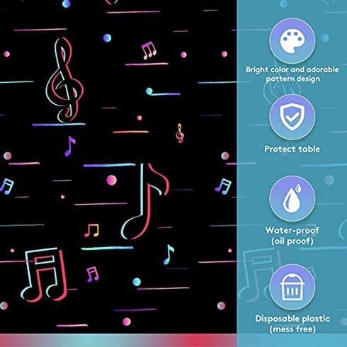 TIK Tok Tablecloth,Extra-Large 108”x 54”Disposable Music Table Cover, Ideal for TIK Tok Themed Musical Rockstar Birthday Party Supplies Decoration (1)