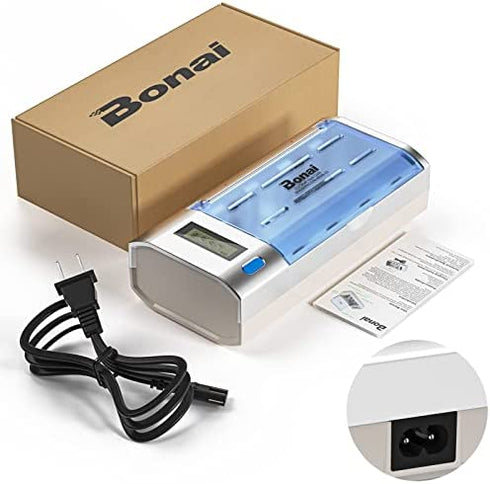 BONAI LCD Smart Battery Charger for C D AA AAA 9V NiMH NiCD Rechargeable Batteries with Refresh Function