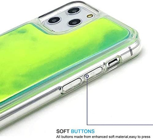 VenSen Liquid Fluorescent Case for iPhone12 / iPhone 12Pro Soft TPU Luxury Glow in The Darkness Noctiluncen Luminous Neon Sand Phone case (iPhone 12 / iPhone 12 Pro, Green)