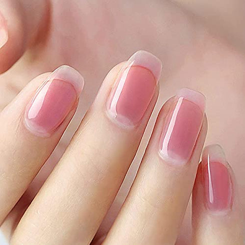 RARJSM Sheer Pink Gel Polish, Transparent Pink Gel Nail Polish, 15ML Natural Nail Polish Color UV LED Cured Gel French Manicure Spring Summer Nail Art