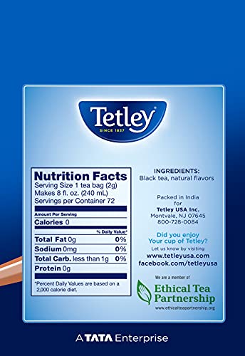 Tetley Tea, Masala, 72 Count Tea Bag