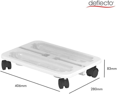 Deflecto Stack 'N Go Caddy Wheel Base, Craft Organizer, Compatible with Deflecto Desk Supplies Organizer Caddy, White, 16"W x 3 1/4"H x 11"D (29443CR)