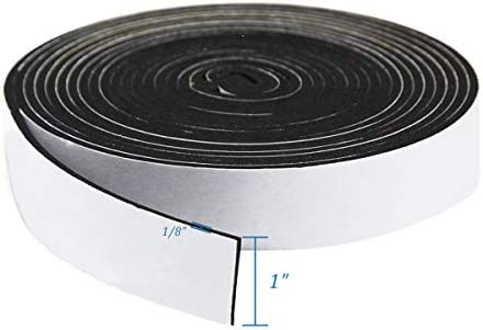 Storystore Foam Insulation Tape Self Adhesive,Weather Stripping for Doors and Windows,Sound Proof Soundproofing Door Seal,Weatherstrip,Cooling,Air Conditioning Seal Strip (1In x 1/8In x 33Ft, Black)