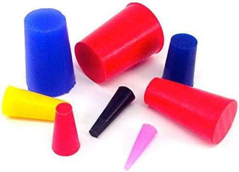 80 Pc 1/16" to 3/4" High Temp Silicone Rubber Tapered Plug Kit - Powder Coating Custom Painting Supplies