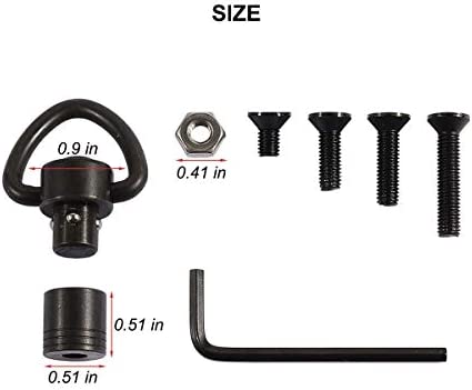 JIALITTE Quick Detach 1Inch swivels Mount QD Loop Adapter Kit with 4 Screws + 1 nut + 1 Wrench