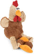 goDog Action Plush Rooster Animated Squeaky Dog Toy, Chew Guard Technology - Brown, One Size