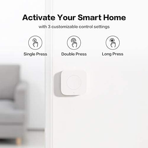 Aqara Wireless Mini Switch, Requires AQARA HUB, Zigbee Connection, Versatile 3-Way Control Button for Smart Home Devices, Compatible with Apple HomeKit, Works with IFTTT