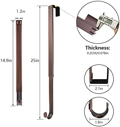LBSUN Wreath Hanger, Adjustable Over The Door Wreath Hanger Wreath Holder Wreath Hook for Door Christmas (Bronze,20 lbs)