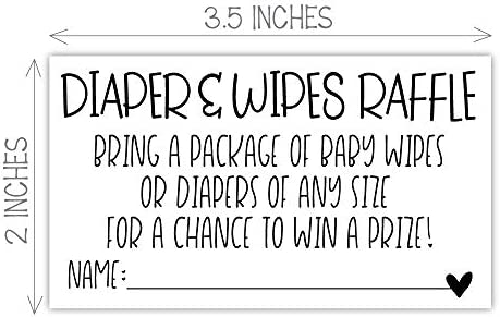 50 Diaper and Wipes Raffle Tickets - Baby Shower Invitation Insert - Game Activity for Baby Shower
