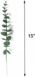 Tinsow 5 Pcs Real Touch Leaf Artificial Eucalyptus Stem Faux Eucalyptuses Wedding Bouquet Centerpiece Home Decor (Green)