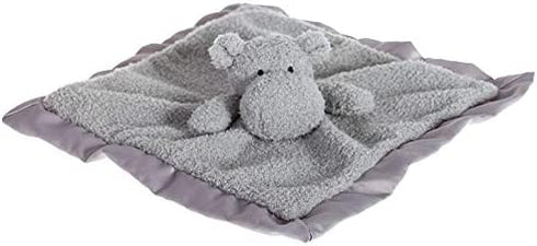 Apricot Lamb Stuffed Animals Hippo Security Blanket Infant Nursery Character Blanket Luxury Snuggler Plush Baby Lovey(Hippo, 13 Inches)