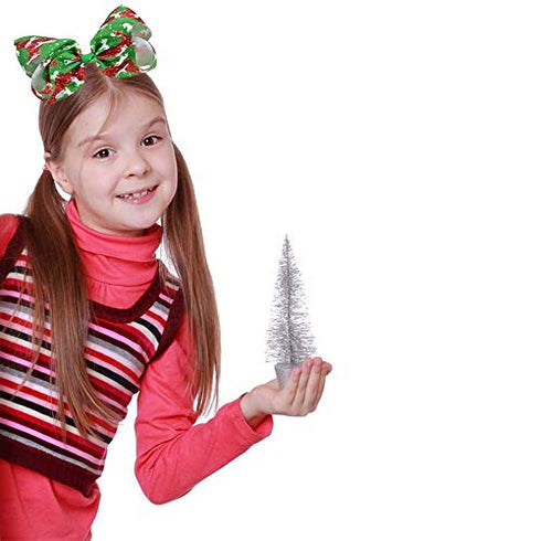 4 Pcs Large Christmas JOJO Hair Bows, 8 Inch Handmade Grosgrain Ribbon Alligator Clip Hair Accessories for Gifts 1
