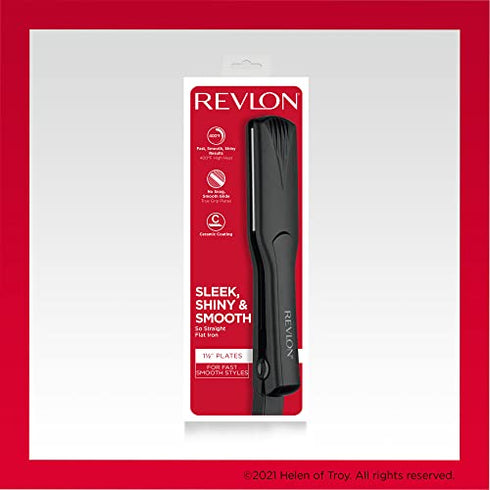 Revlon Smooth and Straight Ceramic Flat Iron | Fast Results, Smooth Styles (1-1/2 in)