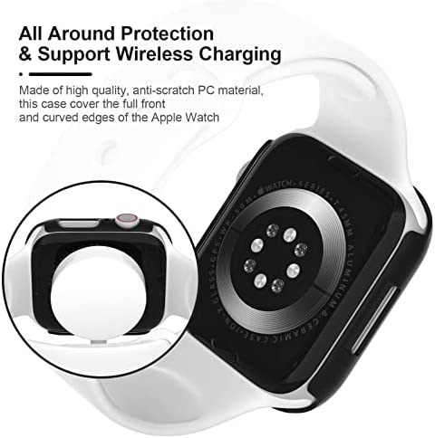 8 Pack Apple Watch 45mm Case, Wiki VALLEY Ultra-Thin Cover (No Screen Protector) Compatible with Apple Watch Series 8/7 45mm, iWatch 8/7 Hollow Protective Hard PC Bumper Case Face Cover Accessories
