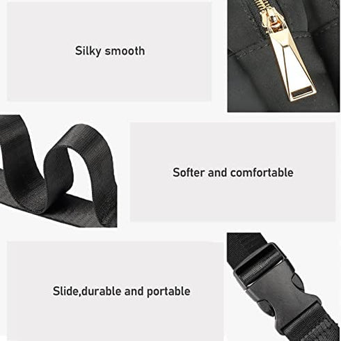 ZORFIN Fanny Packs for Women Men Fashion Waist Pack Bag Multi-Pockets Large Capacity Hip Bum Bag for Travel Festival Cycling Running Hiking (Black2)
