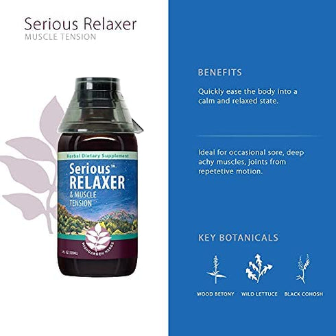 WishGarden Herbs Serious Relaxer - All Natural Muscle Relaxation Supplement, Muscle Recovery, Soothes Muscle Tension, Muscular-Skeletal Discomforts and Inflammation, with Wild Lettuce Extract (4oz)