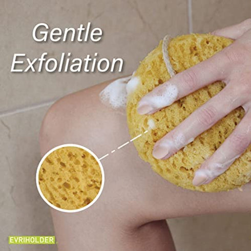 Evriholder Foam Body Sponge for Exfoliating Large Scrubber for a Relaxing Shower or Bath, Pack of 2