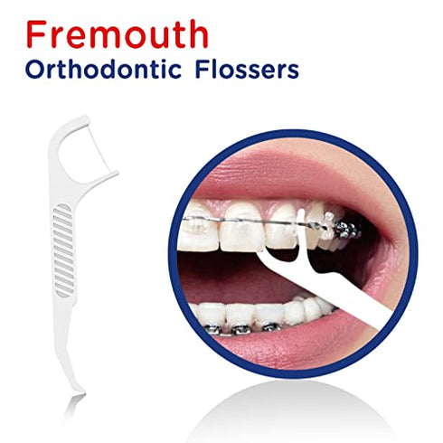 Fremouth Orthodontic Flossers for Braces - Ortho Dental Floss Picks, 100 Count (Pack of 1)