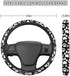 FUSURIRE Dog Paws Steering Wheel Cover Universal 15 inch, Stylish Cute Paws Print Neoprene Car Steering Wheel Covers,Car Accessories for Women,Black