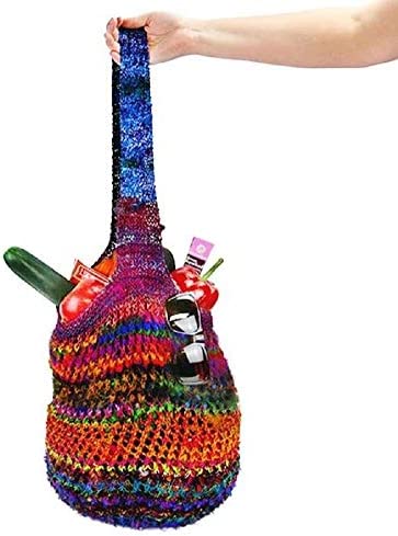 Revolution Fibers Recycled Sari Silk Yarn, Multi-Color Pure Silk Yarn, Made from Handspun Used Sari Fabric Ribbon Scraps, Rainbow Yarn for Knitting, Weaving & Crocheting 100 Grams per Ball (1-Pack)