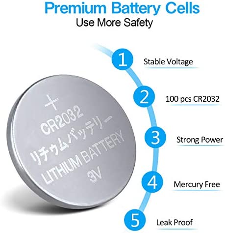 CR2032 Lithium Button Battery, 230mAh 3 Volt Coin Battery, Coin Button Cell 40 PCS in Original Package (40PCS)