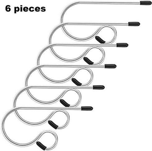 Boao 6 Pieces Christmas Stocking Holders Mantel Stockings Hanger Christmas Metal Hook Hanger for Christmas Party Decoration (Silver)