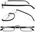 DBEFTLI Half Frame Reading Glasses - Half Rim Computer Readers with Glasses Case for Men (2 PCS in Pouch) 2.00