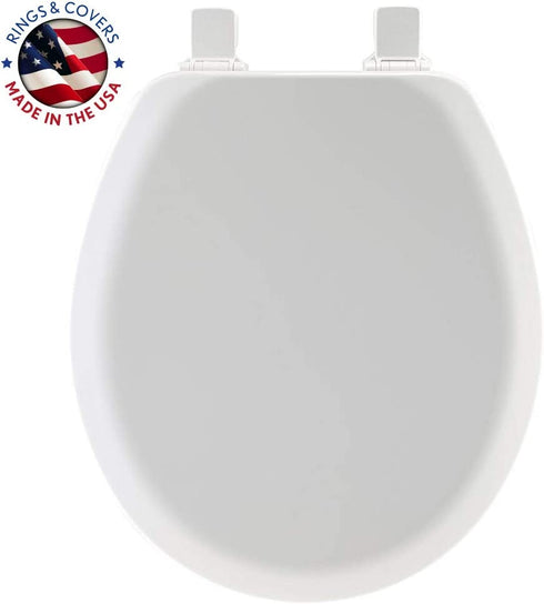 MAYFAIR 841EC 000 Cameron Toilet Seat will Never Loosen and Easily Remove, ROUND, Durable Enameled Wood, White