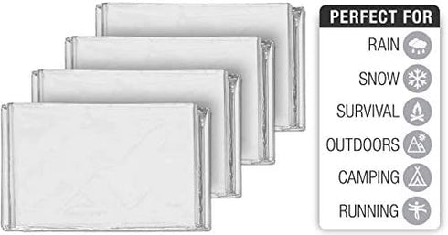 Swiss Safe Emergency Mylar Thermal Blankets, Designed for NASA, Outdoors, Survival, First Aid, Silver, 10 Pack