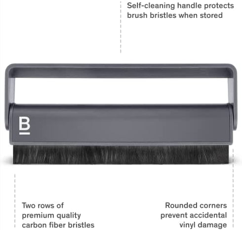 Boundless Audio Record Cleaner Brush - Vinyl Cleaning Carbon Fiber Anti-Static Record Brush