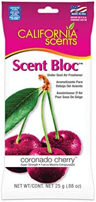 California Scents Car Air Freshener and Odor Neutralizer, Set of 6 Power Bloc Air Fresheners for Home and Car, Coronado Cherry, Fresh and Bold, 0.88 Oz Each