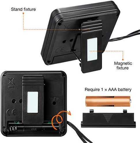 Weewooday 2 Pieces Reptile Thermometer and Humidity Gauge Reptile Terrarium Thermometer Hygrometer with Probes Indoor Outdoor Digital Pet Temperature and Hygrometer Gauge for Reptiles Pet Keeping