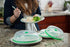Press n Fresh Universal Vacuum Air-tight Food Sealer Container Plate Platter Lid Cover Topper Dome, Stackable, Dishwasher and BPA Free (9 & 7 inches, Green)