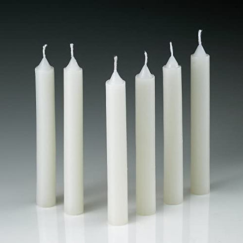 Light In The Dark Taper Candles 4 Inch X 1/2 Inch Thick Burn 1.1/2 Hour (White)