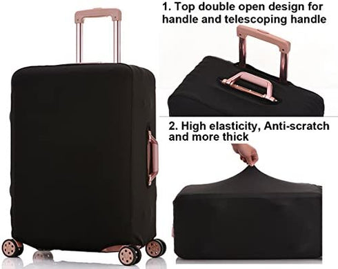HoJax Spandex Travel Luggage Cover, Suitcase Protector Bag Fits 18-21 Inch Luggage Black